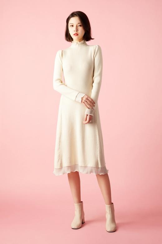 Le Malene 米色针织修身连衣裙 10809 商品图0