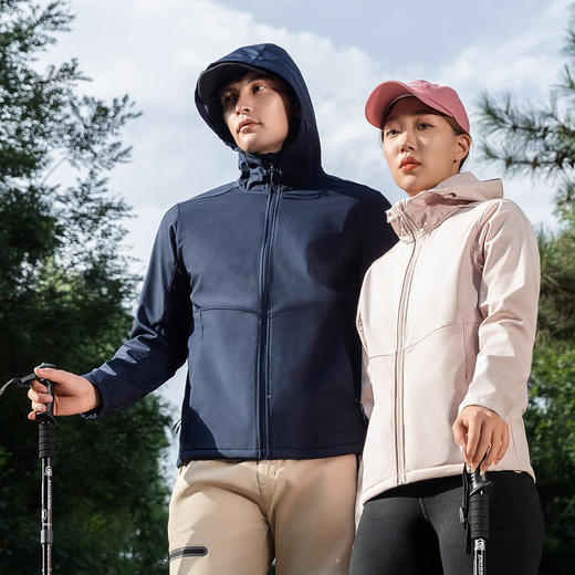 SKAH户外运动连帽软壳外套 秋冬季户外城市通勤便捷 防风防泼水舒适运动登山服 商品图0