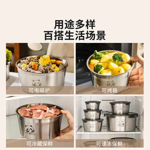 摩登主妇316不锈钢保鲜盒饭盒小学生食品级密封盒带盖水果便当盒 商品图3