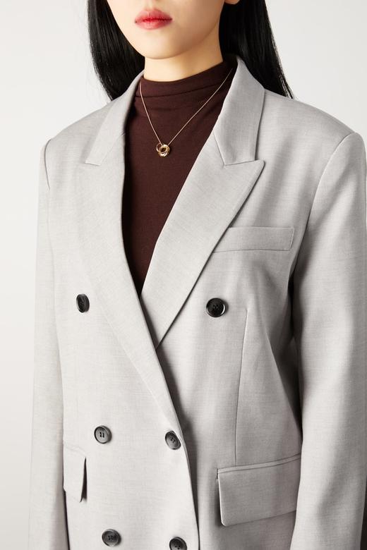 ESTELLICA 灰色简约长款西装外套 10929 商品图3