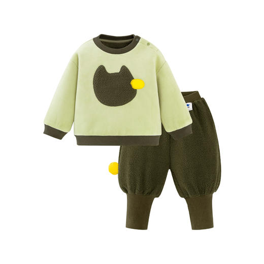 【暖芯绒】迷你巴拉长袖套装男女童宝宝双面宽松萌趣毛绒两件套 商品图4