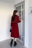 Le Malene 甜美款酒红色拼接式收腰连衣裙 17576 商品缩略图4