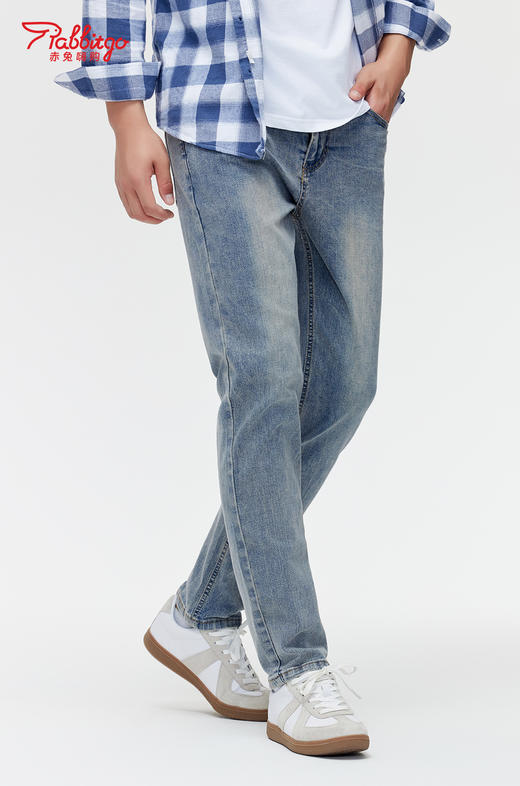 赤兔嗨购男装宽松直筒/哈伦弹力不束缚牛仔裤2024年秋冬新款水洗长裤耐穿耐磨 商品图1