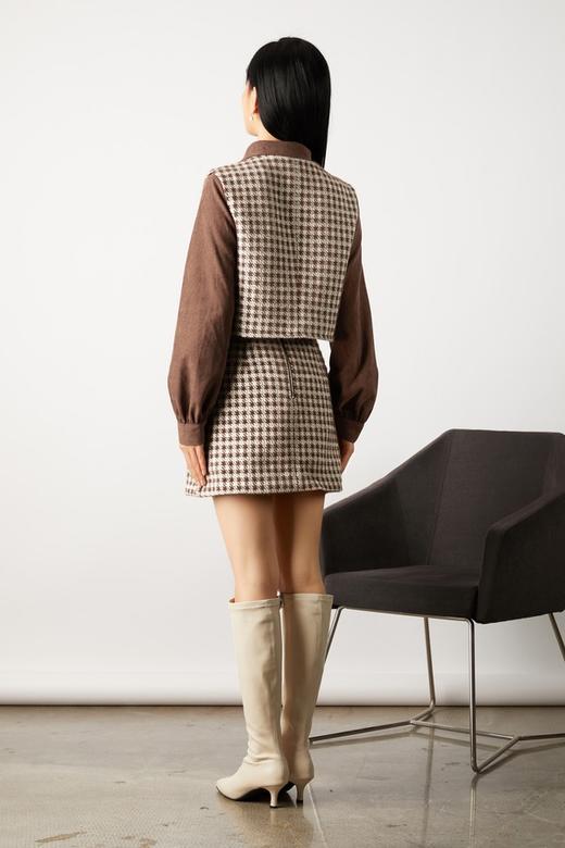 amadella 咖啡色千鸟格纹套装 10846 商品图2
