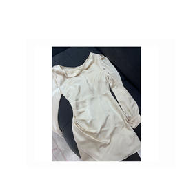 断码特价 千金女主荡领系带丝滑连衣裙