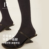 HennyRue亨尼露—秋冬女士坑条发热防掉微压显瘦黑色过膝袜大腿袜 商品缩略图2