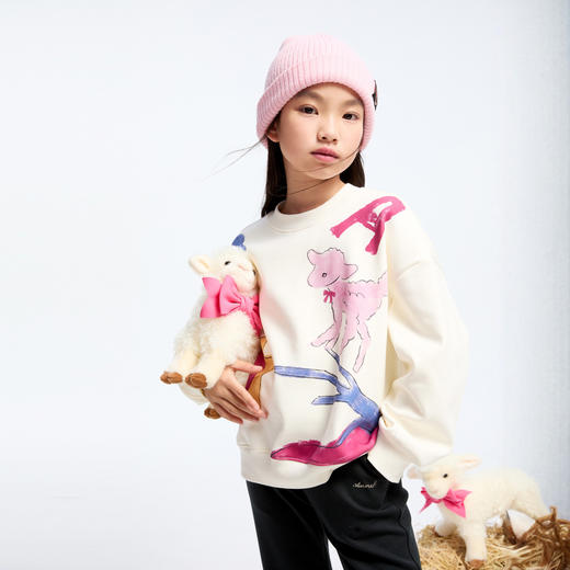 女童海岛绒卫衣冬季新款安奈儿童装实体店同款AG441810 商品图2