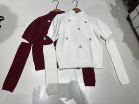 【门店同款】ENJOY冬季C甜美亮片花朵袖套针织衫 159866519