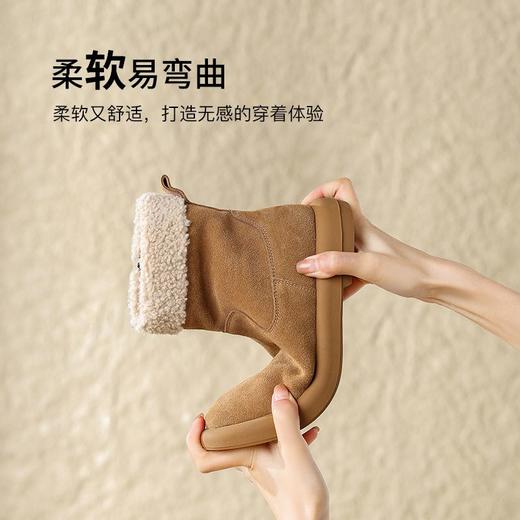 ZHR则则时尚简约加绒保暖雪地靴短靴2024新款冬百搭靴子棉靴女鞋 商品图4