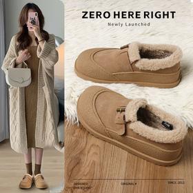 ZHR则则加绒保暖勃肯鞋2024冬季新款ins百搭防寒鞋女软底棉鞋女鞋