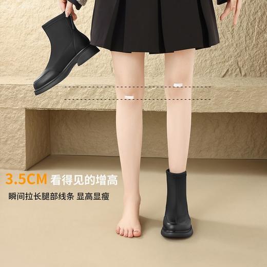 ZHR则则加绒短靴2024秋冬新款轻便外穿靴子平底英伦短靴女烟筒靴 商品图4