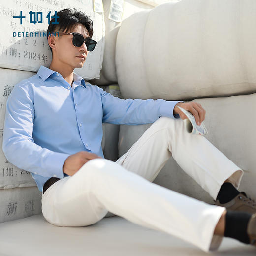 【专柜人气爆款】十如仕梭织棉弹抗污薄绒保暖五袋休闲长裤-SP13-01 商品图1