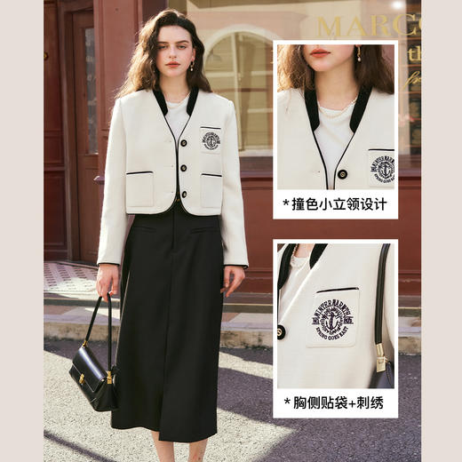 OLrain欧芮儿法式小香风短外套女秋季2024年新款简约知性百搭上衣 商品图2