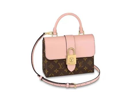 LOUIS VUITTON Locky BB 可拆可调肩带 帆布拼皮 手提包单肩包斜挎包 小号 女款 玫瑰粉色 商品图0