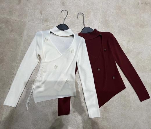 【门店同款】ENJOY冬季C法式浪漫蝴蝶抽褶上衣 159792927 商品图0