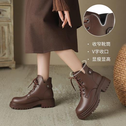 ZHR则则经典多巴胺马丁靴2024新厚底轻便法式小短靴简约时装女靴 商品图2