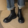 阿么手工女鞋2024新款加绒厚底短靴4.5CM显瘦时尚百搭针织瘦瘦靴 商品缩略图2