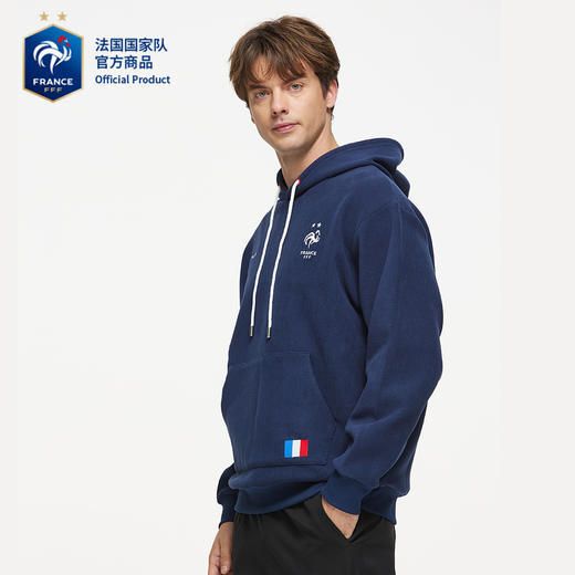 【官方正版】法国国家队丨队徽款深蓝连帽卫衣加绒秋冬必备穿搭 商品图2