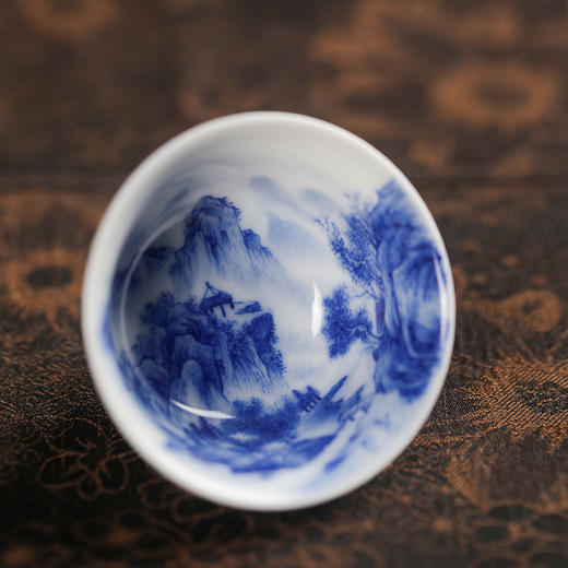 一儒堂青花山水对杯 商品图5