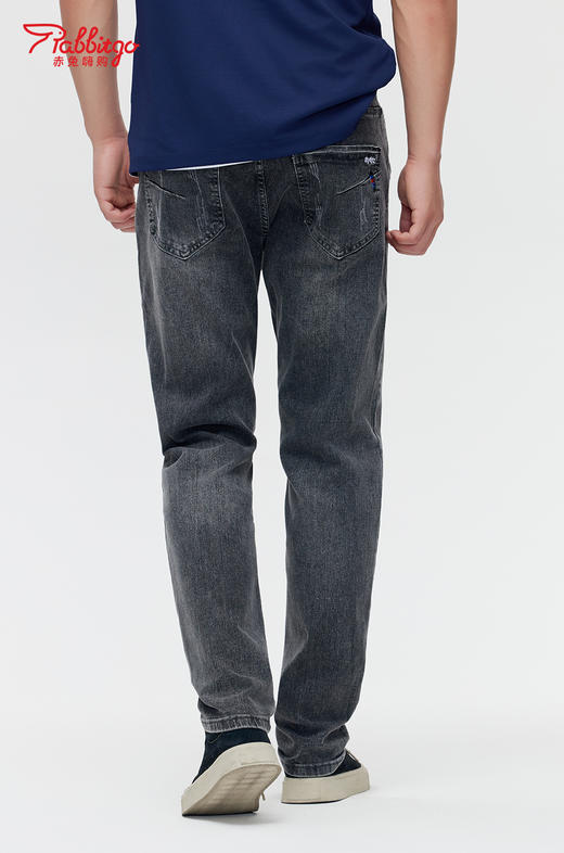 赤兔嗨购男装弹力修身束脚牛仔裤2024年秋冬新款水洗长裤窄脚修饰身形 商品图4