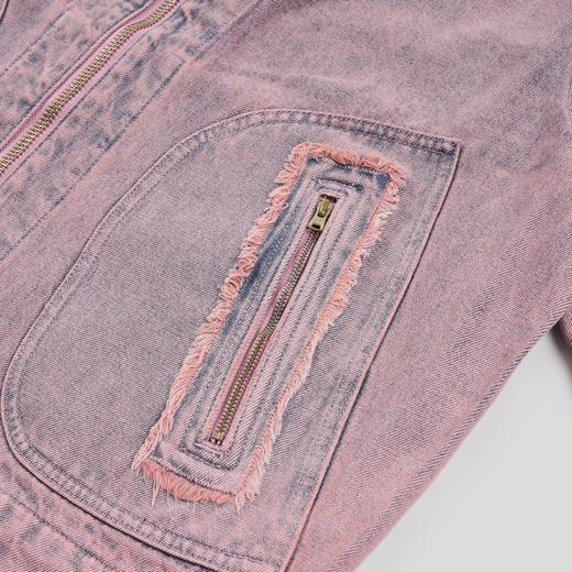 GOODBAI 916 套色牛仔翻领拉链重工外套 商品图4