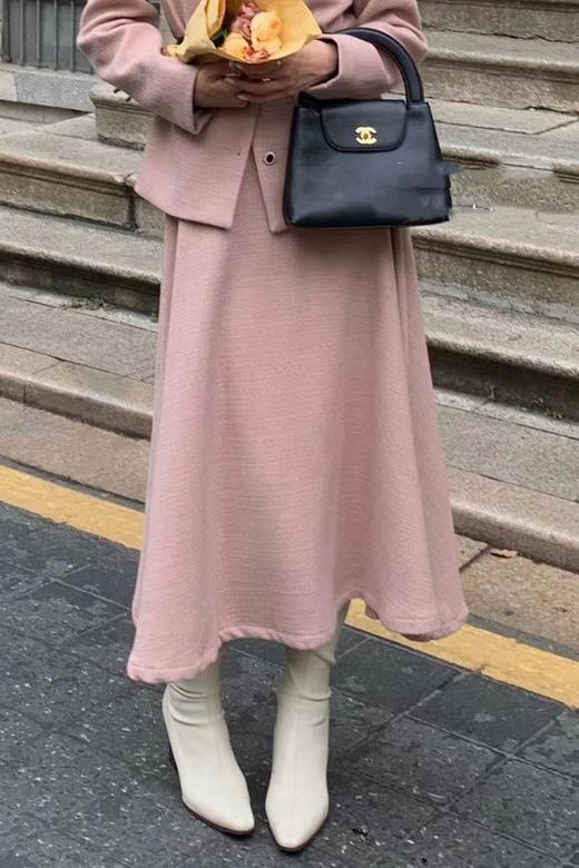 amadella 气质粉色小香风大A摆伞裙半裙 17546 商品图0