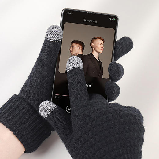 【混纺针织两双装】凯速针织触屏手套 2双装 商品图3