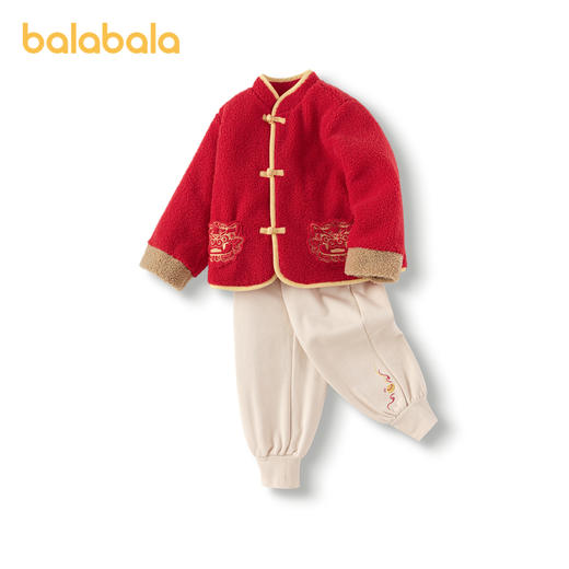 巴拉巴拉童装儿童套装男童女童长袖春秋季2025新款宝宝加绒拜年服 商品图4