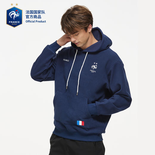【官方正版】法国国家队丨队徽款深蓝连帽卫衣加绒秋冬必备穿搭 商品图3