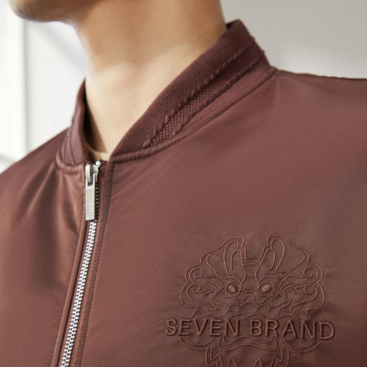 【龙系列】柒牌棉服男2024冬季新款棒球领时尚休闲龙纹绣花厚外套	127E71480 商品图2