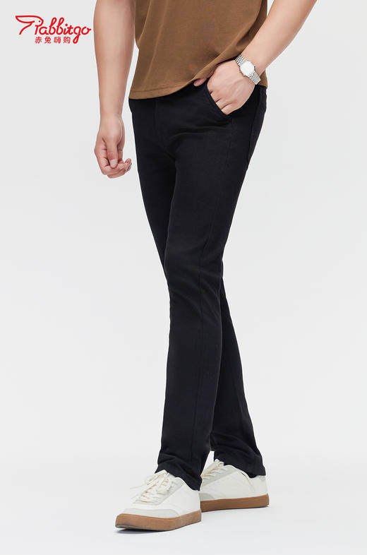 赤兔嗨购男装宽松直筒弹力不束缚牛仔裤2024年秋冬新款水洗长裤宽腿 商品图1