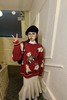 Stay2Weeks 酒红小熊图案针织上衣 17763 商品缩略图1