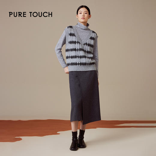 pure touch女士柔软保暖兔毛针织背心1345244418 商品图1