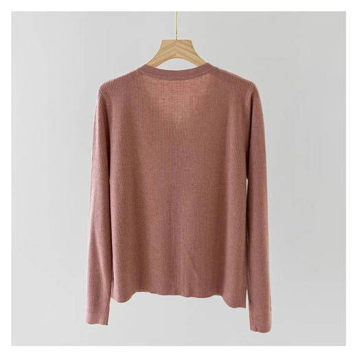 半身缘女装 春季韩版短款百搭柔和亲肤针织开衫女薄外搭02613 商品图5