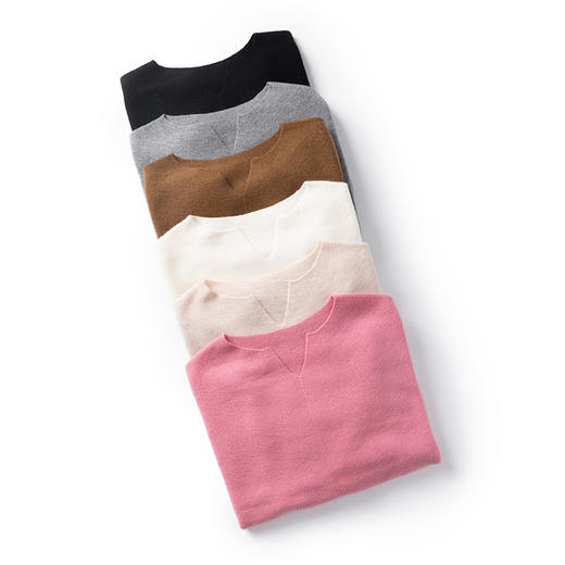 无缝绵羊毛显瘦优雅小v领羊毛针织打底羊绒衫 商品图1