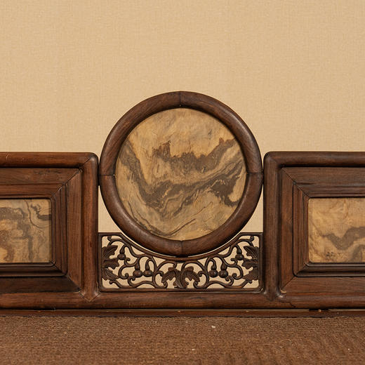 清 红木镶云石五屏式贵妃榻 商品图2