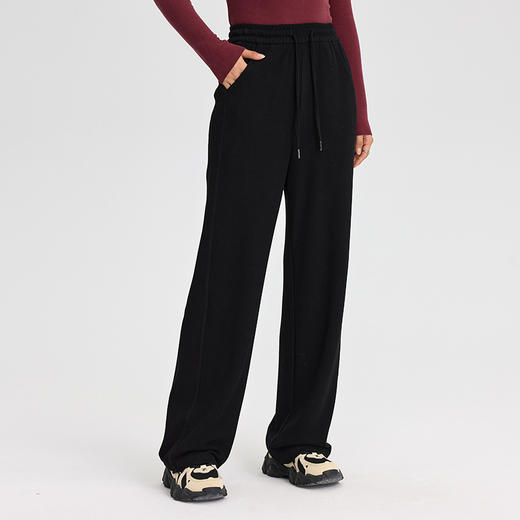 女士玻尿酸德绒毛呢卫裤 冬季速热保暖羊绒般柔软保暖显瘦休闲裤 商品图1