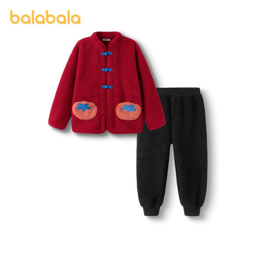 巴拉巴拉宝宝家居服套装2025新款男女童国风睡衣拜年红色本命舒适 商品图4