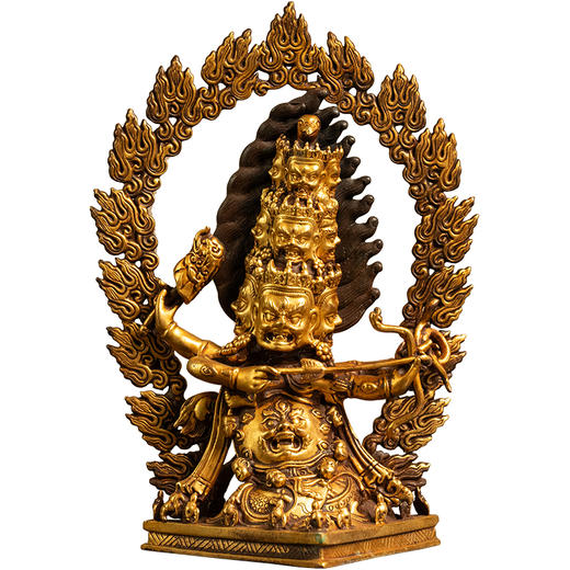 清 铜鎏金宁玛派喇呼拉护法像 商品图5