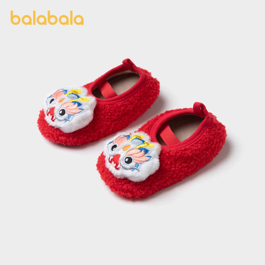 巴拉巴拉宝宝地板袜舒适保暖加绒防滑蛇年新款男女童学步袜子步前 商品图1