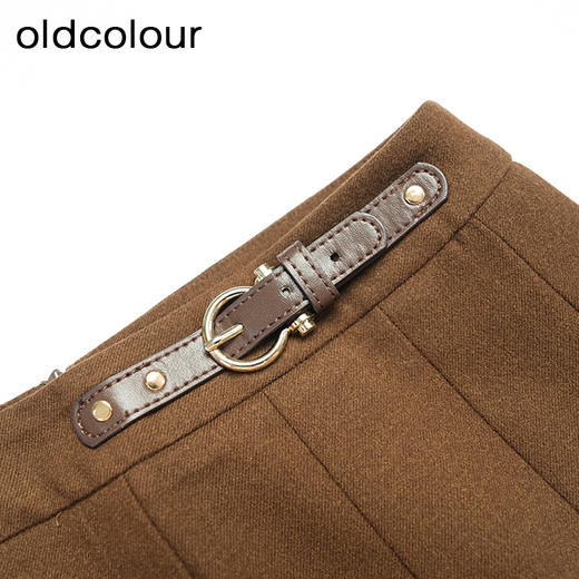 oldcolour复古气质高腰百褶宽松短款半身裙女DM43061003 商品图2