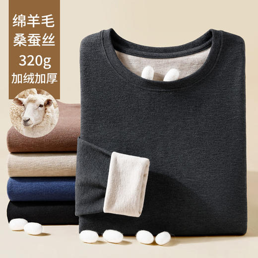 【男士加绒加厚秋冬内衣】男士保暖内衣套装加绒加厚秋冬秋衣秋裤打底发热羊毛 商品图0