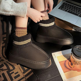 【特价29元】冬季时尚百搭保暖女款外穿毛绒厚底棉鞋雪地靴短靴女棉鞋【WG24131】