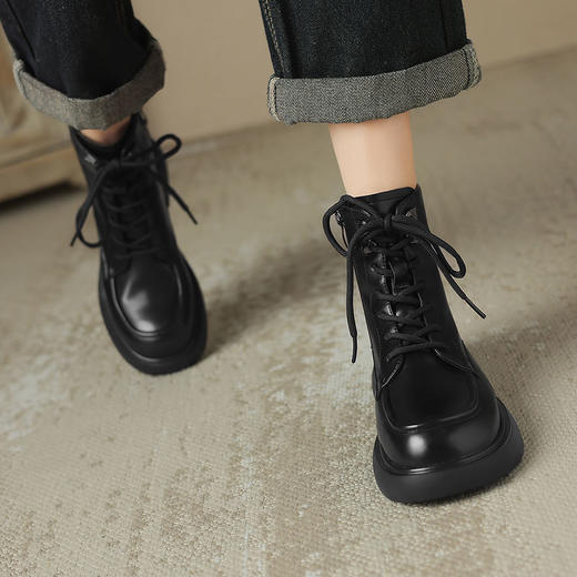 ZHR则则时尚甜酷经典马丁靴短靴2024新款冬季加绒百搭靴子女鞋潮 商品图8