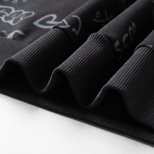 【含桑蚕丝加绒加厚】罗蒙秋冬男装满身印花加绒卫衣男秋冬保暖男士卫衣男套头T恤 商品图5