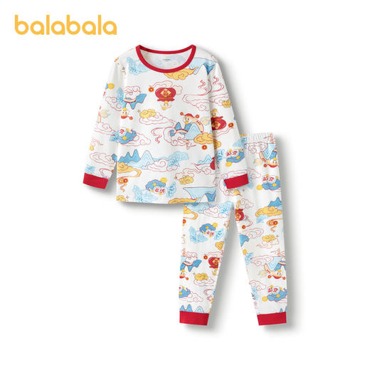 巴拉巴拉宝宝秋衣秋裤套装
男女童保暖内衣小童本命年红色睡衣 商品图4