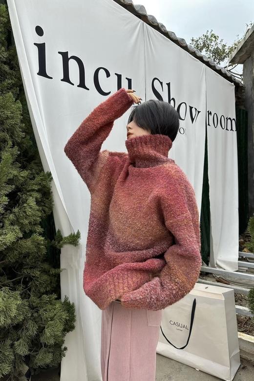 ANSUABEL 加厚渐变高领中长款毛衣 17806 商品图3