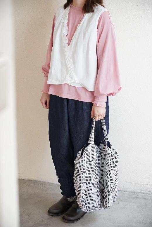 Gauze牛仔蓝阔腿裤 商品图1