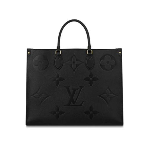 LOUIS VUITTON ONTHEGO GM经典方形轮廓大容量 压纹软粒面牛皮革 托特包Tote包购物袋单肩包手提包 大号 女款 黑 商品图0