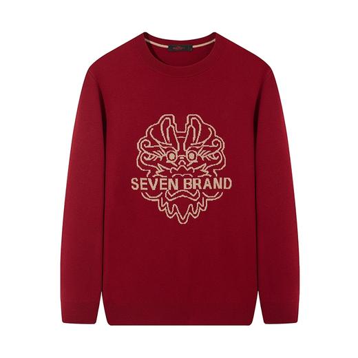 【龙系列】柒牌毛衣男士可机洗圆领2024冬季新款抗静电保暖针织衫	127Y71150 商品图4